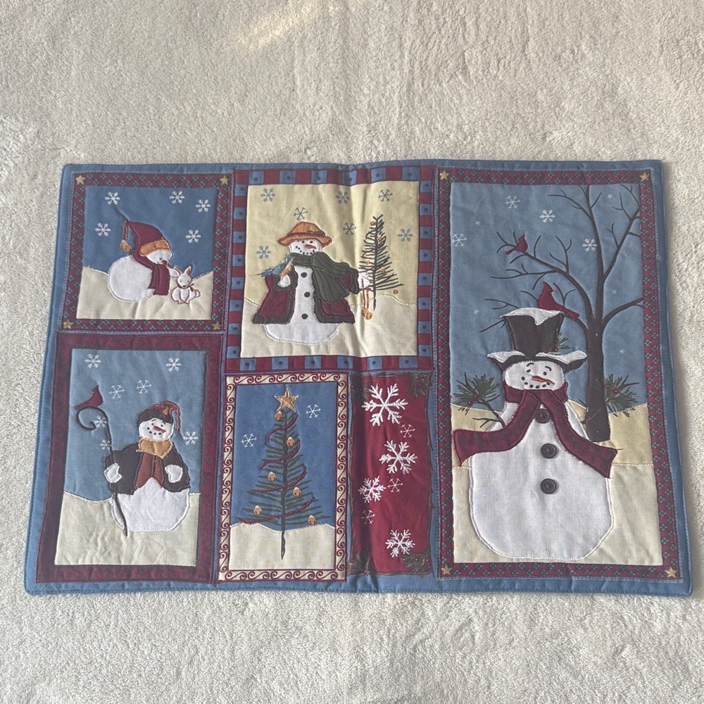 St. Nicholas Square Snowman Table Placemats NWT